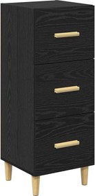 vidaXL Széf fiókkal Musta tammi 34.5 x 34 x 90 cm Faanyag