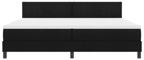 Box Spring Ágy Matraccal Fekete 200x200 cm Szövet