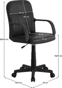 Irodai fotel, fekete, AYLA NEW