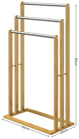 Casaria® Bambusz törölközőtartó