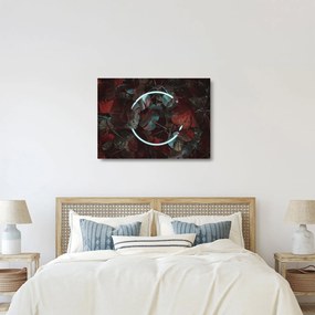 Kép - Neon kör a pálmafák között (üvegen) (70x50 cm)