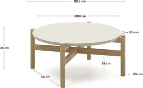 Kerek kerti dohányzóasztal terrazzo asztallappal ø 88,5 cm Pola – Kave Home