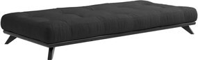 Senza Double fekete egyszemélyes ágy fenyőfából, 90 x 200 cm - Karup Design