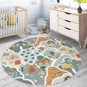 Mosható gyerek játszószőnyeg ø150 cm Farmer's Life – Mila Home