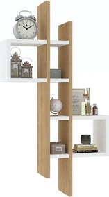 Fali polc, zafír tölgy és fehér 54x20x108 cm