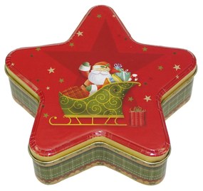 Karácsonyi konyhai csillag alakú fémdoboz 153x146x45 mm Christmas Magic