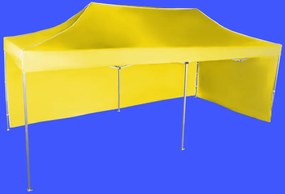 Gyorsan összecsukható sátor 3x6m - alumínium, Sárga, 2 oldalfal