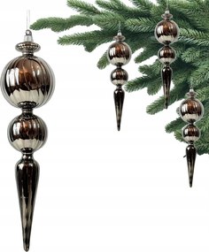 Nagy Grafit Színű Prémium Üveg Díszgömb Üveg díszgömbök, formázott gömbök, 31 cm