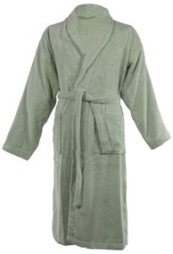 Zöld pamut fürdőköpeny XXL Lindu – Tiseco Home Studio