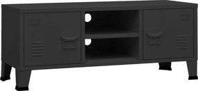 vidaXL fekete fém ipari stílusú TV-szekrény 105 x 35 x 42 cm