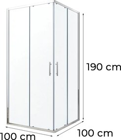 Soul 100x100 cm szögletes zuhanykabin tálca nélkül