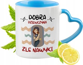 Vicces Kék Bögre Szív Alakú Füllel Ajándék