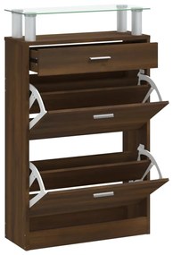 vidaXL barna tölgyszínű szerelt fa cipősszekrény 63x24x104 cm