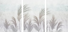 Triptichon, faliképek Kalászok, fű, beton Vászonkép 60x120