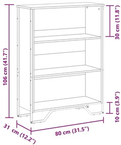 fekete szerelt fa könyvszekrény 80 x 31 x 106 cm