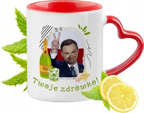 Andrzej Duda Piros bögre szív alakú füllel Ajándék