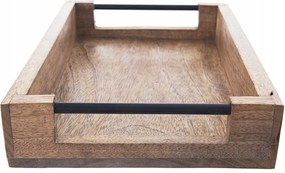 Tálaló tálca konyhai reggeliző tálca fa 30,5x20,5x6 cm