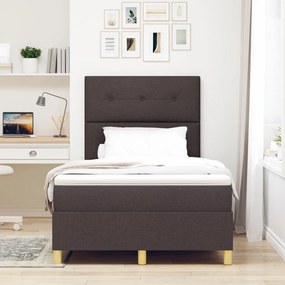Box Spring Ágy Matraccal Sötétbarna 120x200 cm Szövet