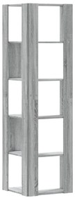 5 szintes szürke szerelt fa sarok könyvespolc 50 x 50 x 179 cm