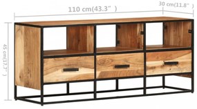 tömör akácfa TV-szekrény 110 x 30 x 45 cm