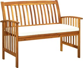 vidaXL tömör akácfa kerti pad párnával 119 cm