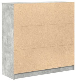 betonszürke szerelt fa tálalószekrény 100x35x99 cm