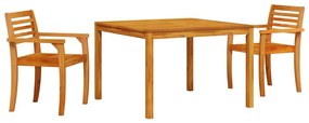 vidaXL Kert étkező szett 3 pcs Barna Tömör Akácfa