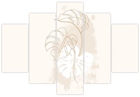 Kép - Line art monstera N⁰1 (150x105 cm)