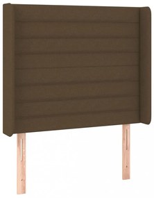 sötétbarna szövet fejtámla szárnyakkal 103x16x118/128 cm