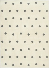 Krémszínű Szürke Puha Gyerekszőnyeg Szürke Pöttyökkel Karo 170x200 cm