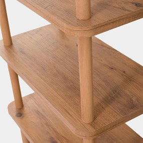 Natúr színű könyvespolc borovi fenyő dekorral 80x168,5 cm Step – Kalune Design