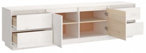 fehér tömör fenyőfa TV-szekrény 176 x 37 x 47,5 cm