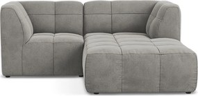 Szürke bársony sarokkanapé (jobb oldali-heverő résszel) Aloha – Makamii