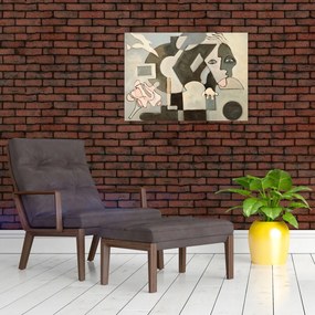 Kép - kubizmus (üvegen) (70x50 cm)