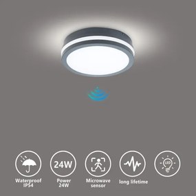 Brilagi BENE LED kültéri lámpa szenzorral, 18W, 230V, 22 cm, IP54