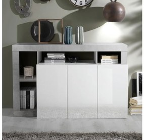 LENOR komód fehér/szürke beton