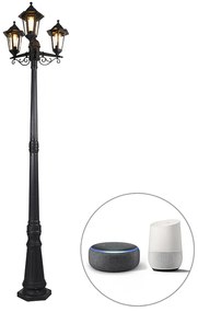 Okos kültéri lámpa fekete 3-lámpás, beleértve a Wifi ST64-et - New Haven