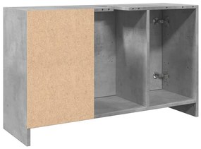 betonszürke szerelt fa mosdószekrény 90 x 29 x 55 cm