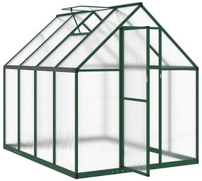 zöld alumínium melegház alapvázzal 224 x 169 x 195 cm