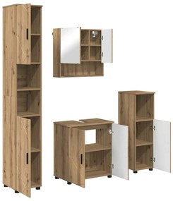 Fürdőszoba bútor szett 4 pcs kézműves tölgy 61 x 35 x 64 cm