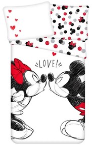 Minnie és Mickey egér "love" 2 részes Disney pamut-vászon gyerek ágyneműhuzat