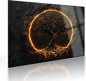 Üveg kép – Életfa lávában II. (70x50 cm)
