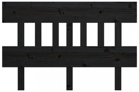 fekete tömör fenyőfa ágyfejtámla 163,5x3x81 cm