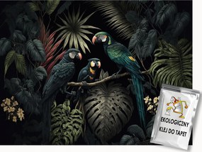 Fotótapéta Flizelina Trópusi Erdő Dzsungel Levelek Madár Papagáj 350x250 ragasztó