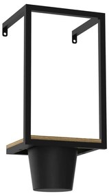 Fali virágcserép 38x18 cm fekete