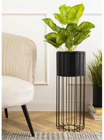 Fém virágcserép LOFT 55x20 cm fekete