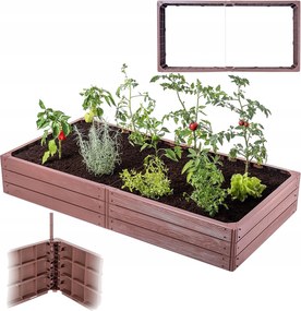 Zöldséges Magasított Ágyás Kerti Láda Ágyás Barna 150x75cm