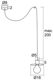 Argon 3836 - Csillár zsinóron CORSO 1xE27/15W/230V fényes króm
