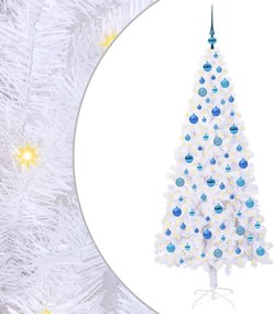 vidaXL Mű karácsonyfa 300 LED-del állvánnyal Fehér 180 cm PVC és Acél