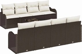 vidaXL Kerti Kanapé Szett Barna 55 x 55 x 37 cm polirattan